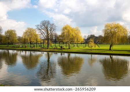 Stratford-upon-Avon, England - March 25: View of the city center in Stratford-upon-Avon, England on March 25, 2015. Stratford-upon-Avon is the birth place of William Shakespeare.