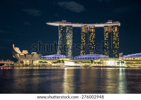 Singapore - January 6, 2015: View of Marina Bay Sands resort in Singapore.