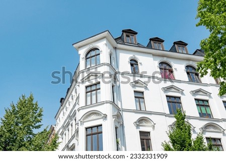 Similar – Image, Stock Photo Renovated old buildings with beautiful facade of light sandstone on the banks of the river Main in Frankfurt am Main in Hesse