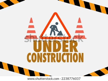 Under Construction Sign in White Background. Vector illustration