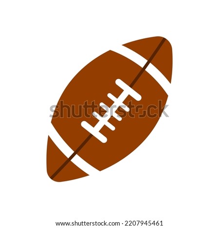 Americal football ball isolated on white background vector icon. Cartoon doodle soccer game  playing equipment.