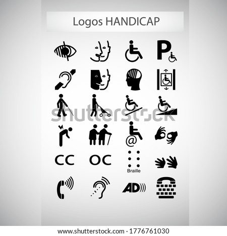 icons set of differents disability 