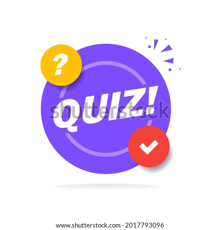 Quiz logo with speech bubble symbols, concept of questionnaire show sing, quiz button, question competition, exam, interview modern emblem design vector illustration isolated on white background.