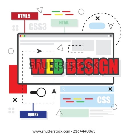 Web design concept art infographic vector illustration on white background.