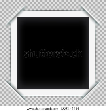 Photo Frame Mockup Design with Cut Corner on a White Background. Portrait Photography Album. Separate Groups and Layers. Editable Vector Illustration.