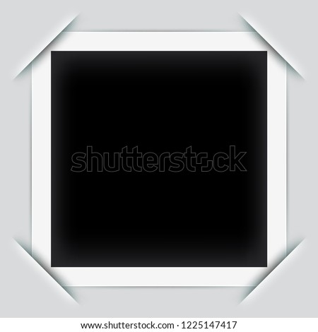 Photo Frame Mockup Design with Cut Corner on a White Background. Portrait Photography Album. Separate Groups and Layers. Editable Vector Illustration.