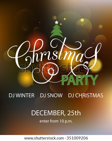 Christmas Party Blurred Background Design Template. Christmas Party ...