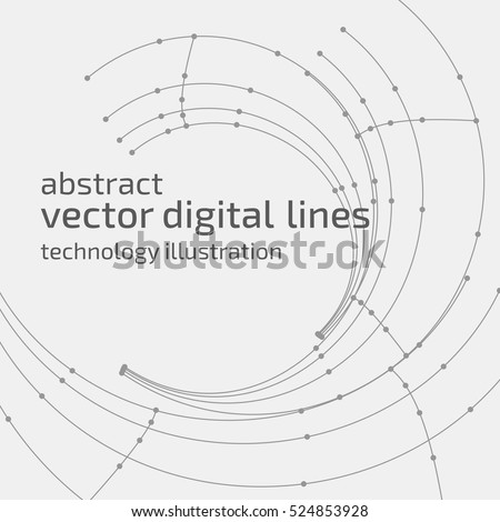 Vector abstract background. Modern technology illustration with mesh. Digital geometric abstraction with lines and points. Wave abstraction.