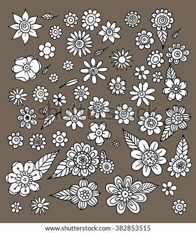 Flower Doodle Vector - 382853515 : Shutterstock