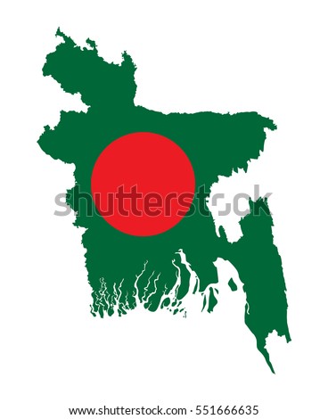Bangladesh Map with Flag Vector