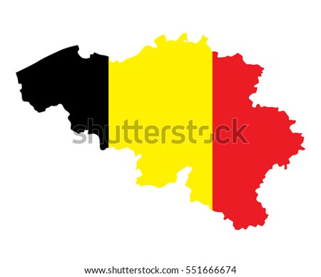 Belgium Map with Flag Vector