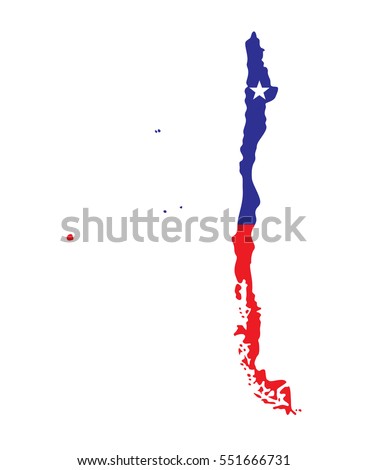 Chile Map with Flag Vector