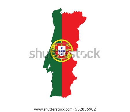 Portugal Map with Flag Vector