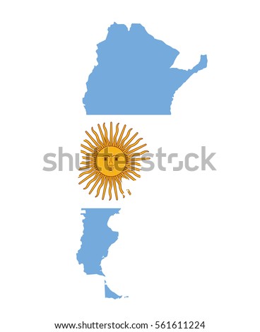 Argentina map with flag vector