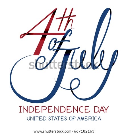 4th of July Independence day lettering Design, United States of America Vector.