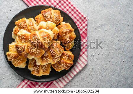 Similar – Image, Stock Photo Group of croissants piled up on a bakery