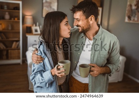 Similar – Image, Stock Photo Married man drinking coffee