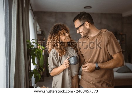 Similar – Image, Stock Photo Married man drinking coffee