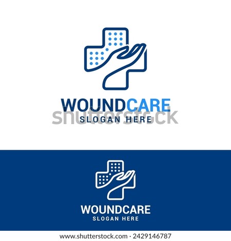 wound care logo design vector illustration
