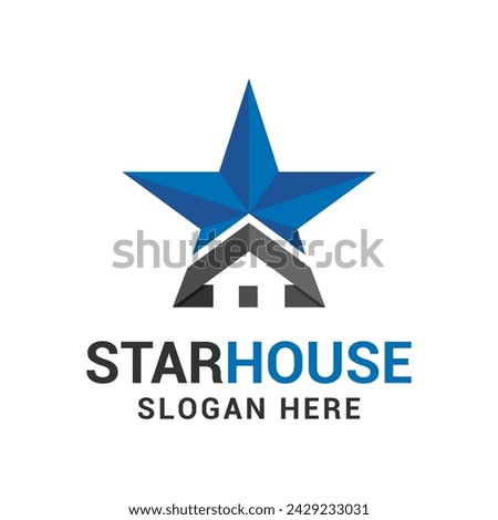 star house home logo design vector illustration