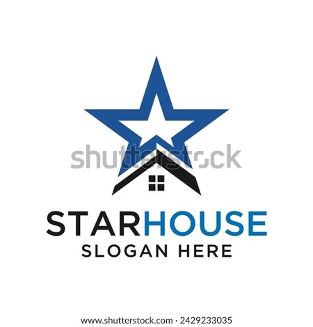 star house home logo design vector illustration