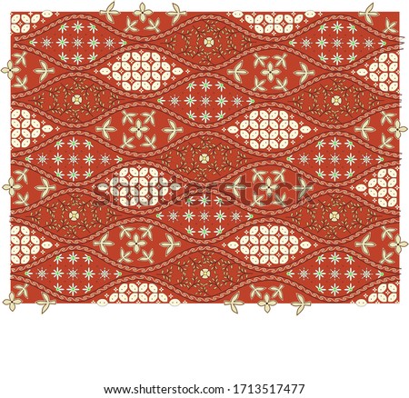 Plant shape patterns, batik cloth motifs from Solo, Indonesia.