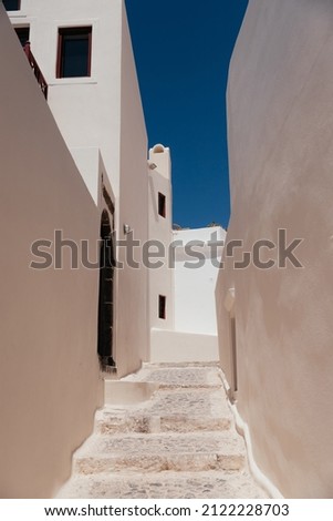 Similar – Image, Stock Photo Passage between small town houses in summer