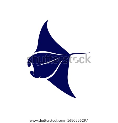 Stingray logo design vector template. Silhouette of Stingray design illustration