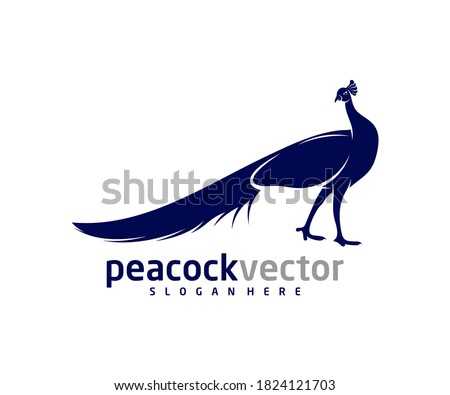 Peacock logo design vector template, Peacock bird illustration