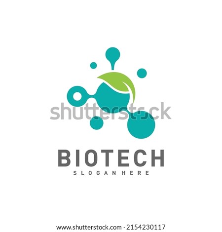 Biotech Leaf logo template, Molecule, DNA, Atom, Medical or Science Logo Design Vector