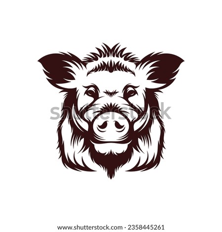 Wild Boar Head vector illustration design. Wild Boar logo design Template.