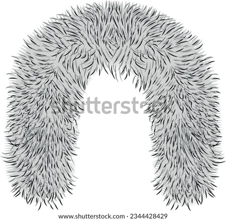 faux fur drawing template used for hooded outerwear, fur surface