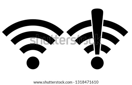 WiFi Symbols, Connected and Not Connected
