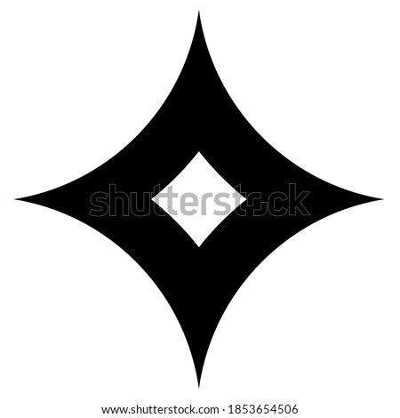 4 point star or cross black abstract symbol