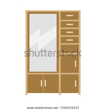 cupboard flat vector at school ilustration