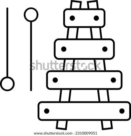 xylophone percussion music mallet instrument Outline