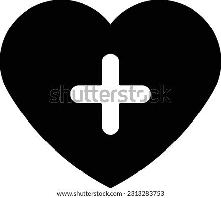 heart add plus insert button Glyph