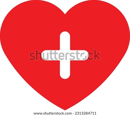 heart add plus insert button Flat