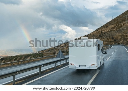 Similar – Image, Stock Photo Rainbow caravan Caravan
