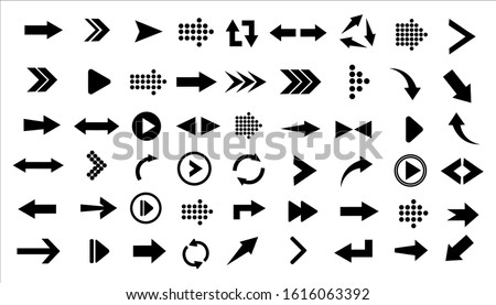 Arrows big black set icons. Arrow icon. Collection of concept arrows for web design, mobile apps, interface and more. Different black Arrows icons,vector set.