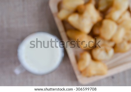 Abstract Soybean milk with fried bread stick