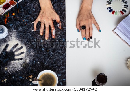 Similar – Image, Stock Photo leave traces Contrast