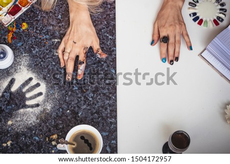 Similar – Image, Stock Photo leave traces Contrast