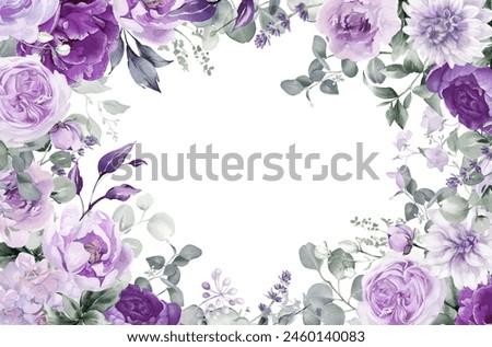 Similar – Image, Stock Photo Floral background with purple blooming tulips  at pink background