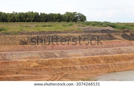 soil layer excavated for sale in the reclamation to show earth layer Imagine de stoc © 