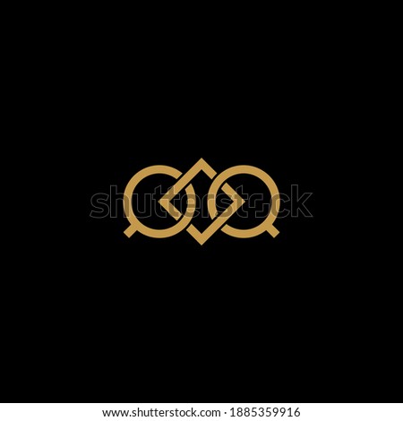 initial letter QQ or Q minimal concept logo design vector illustration