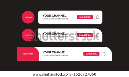 subscribe lower third video channel template edit online vector