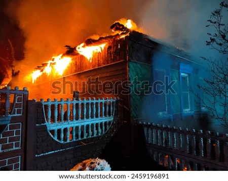 Similar – Image, Stock Photo destroyed and burned houses in the city Russia Ukraine war