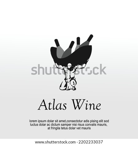 atlas illustration lifting a wine bucket logo design idea