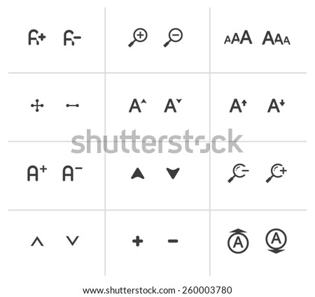 vector symbol icon button increase decrease zoom in zoom out collection